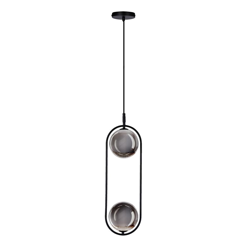 Luster na lanku CORDEL 2xG9/28W/230V čierna/dymová čierna