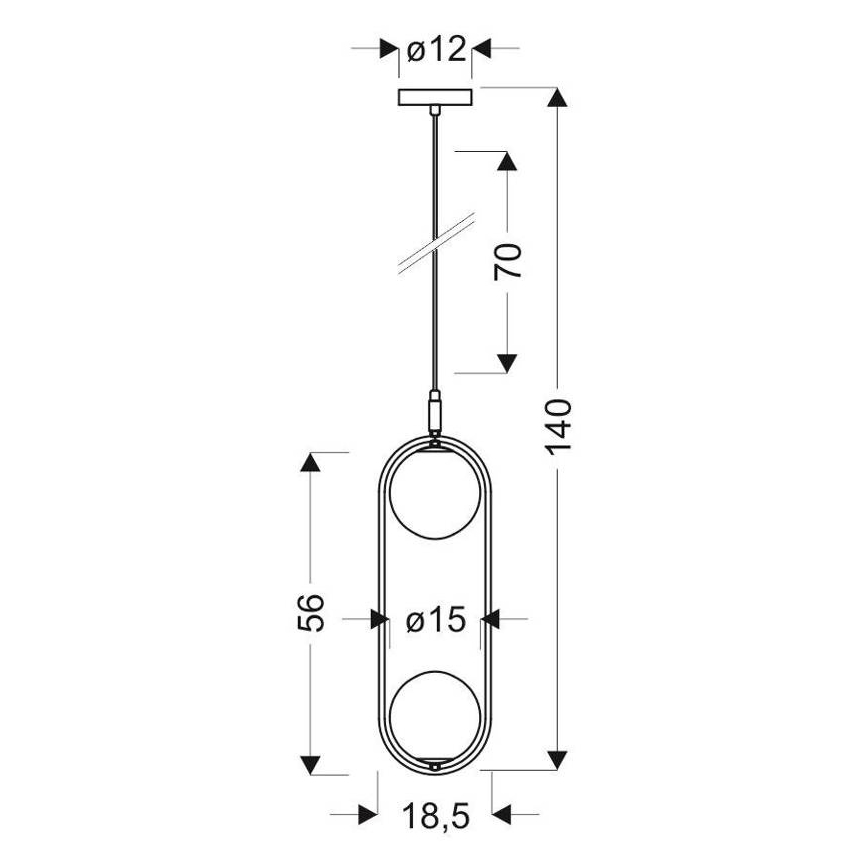 Luster na lanku CORDEL 2xG9/28W/230V lesklý chróm