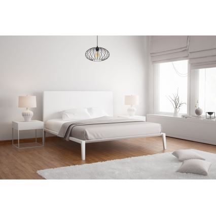 Luster na lanku CORRINI 1xE27/60W/230V pr. 34 cm čierna/číra