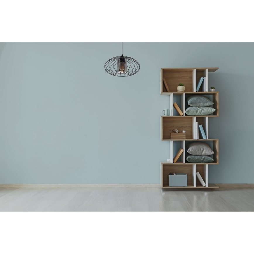 Luster na lanku CORRINI 1xE27/60W/230V pr. 34 cm čierna/šedá