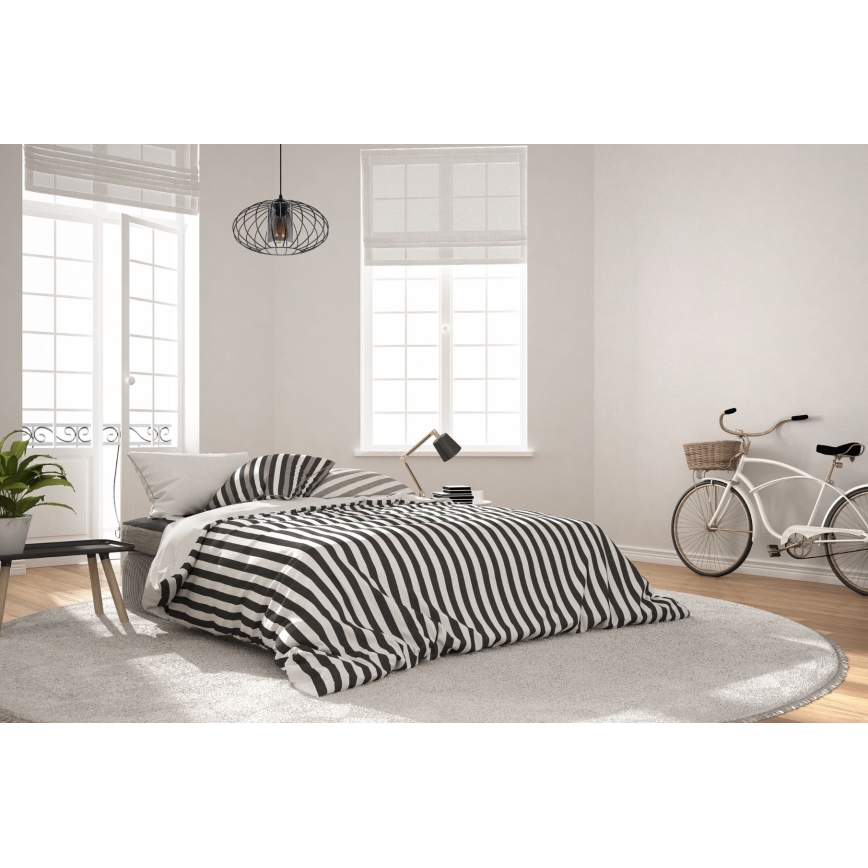 Luster na lanku CORRINI 1xE27/60W/230V pr. 34 cm čierna/šedá