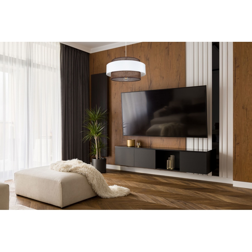 Luster na lanku CORSA 1xE27/60W/230V biela/hnedá