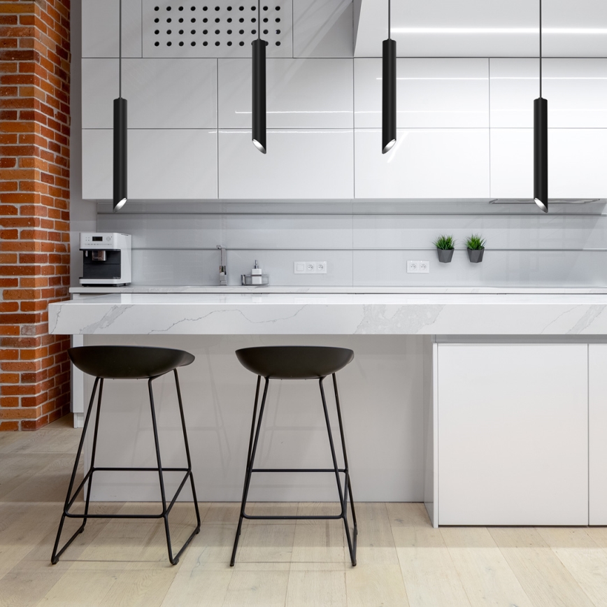 Luster na lanku CORTE 1xGU10/8W/230V čierna
