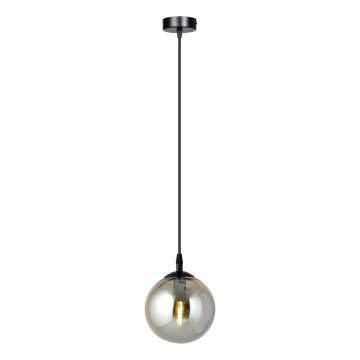 Luster na lanku COSMO 1xE14/10W/230V pr. 14 cm čierna/šedá