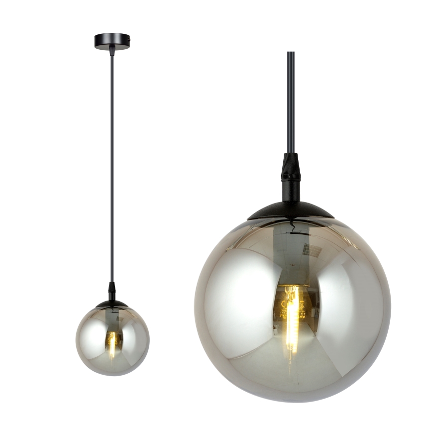 Luster na lanku COSMO 1xE14/10W/230V pr. 14 cm čierna/šedá