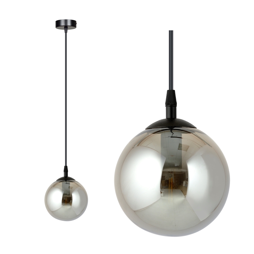 Luster na lanku COSMO 1xE14/10W/230V pr. 14 cm čierna/šedá