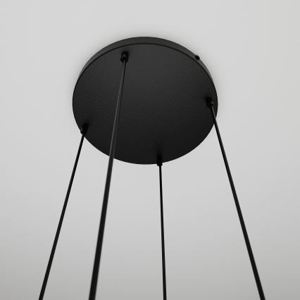 Luster na lanku COSMO 4xE14/10W/230V pr. 40 cm čierna/šedá