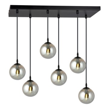 Luster na lanku COSMO 6xE14/10W/230V čierna/šedá