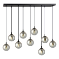 Luster na lanku COSMO 9xE14/10W/230V čierna/šedá