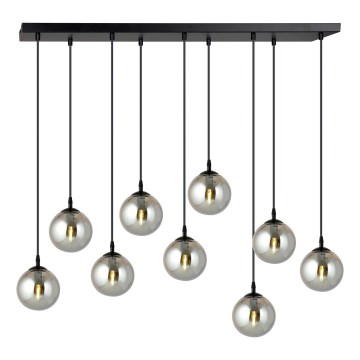 Luster na lanku COSMO 9xE14/10W/230V čierna/šedá
