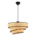 Luster na lanku COUPER 1xE27/60W/230V béžová/černá