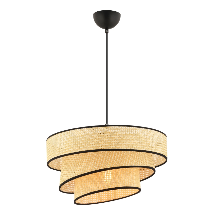 Luster na lanku COUPER 1xE27/60W/230V béžová/černá