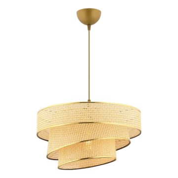 Luster na lanku COUPER 1xE27/60W/230V béžová/zlatá