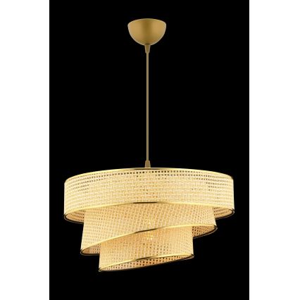 Luster na lanku COUPER 1xE27/60W/230V béžová/zlatá