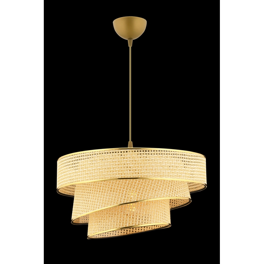 Luster na lanku COUPER 1xE27/60W/230V béžová/zlatá