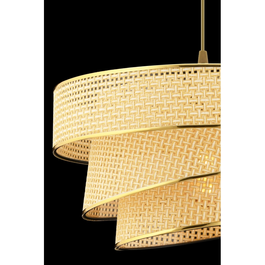 Luster na lanku COUPER 1xE27/60W/230V béžová/zlatá