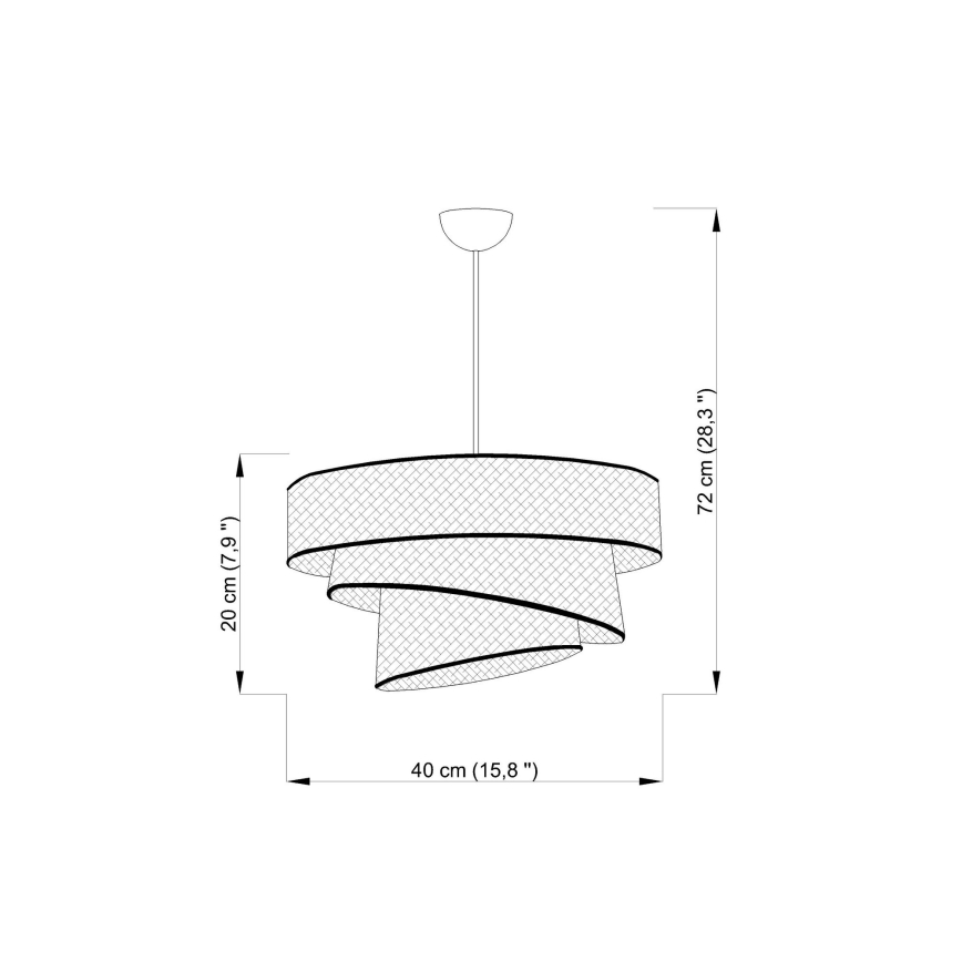 Luster na lanku COUPER 1xE27/60W/230V béžová/zlatá