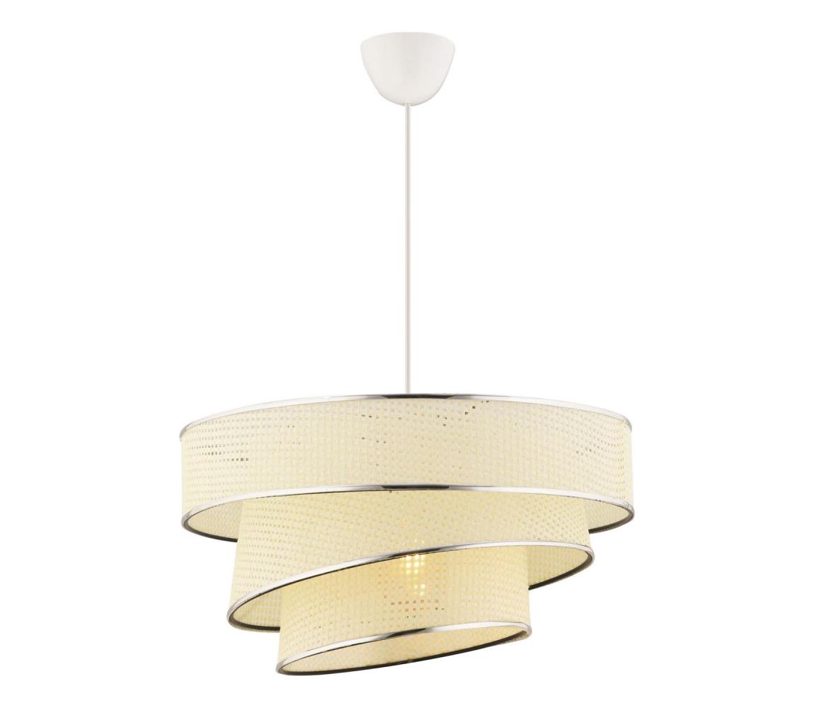 Luster na lanku COUPER 1xE27/60W/230V biela/lesklý chróm 390FLH2429