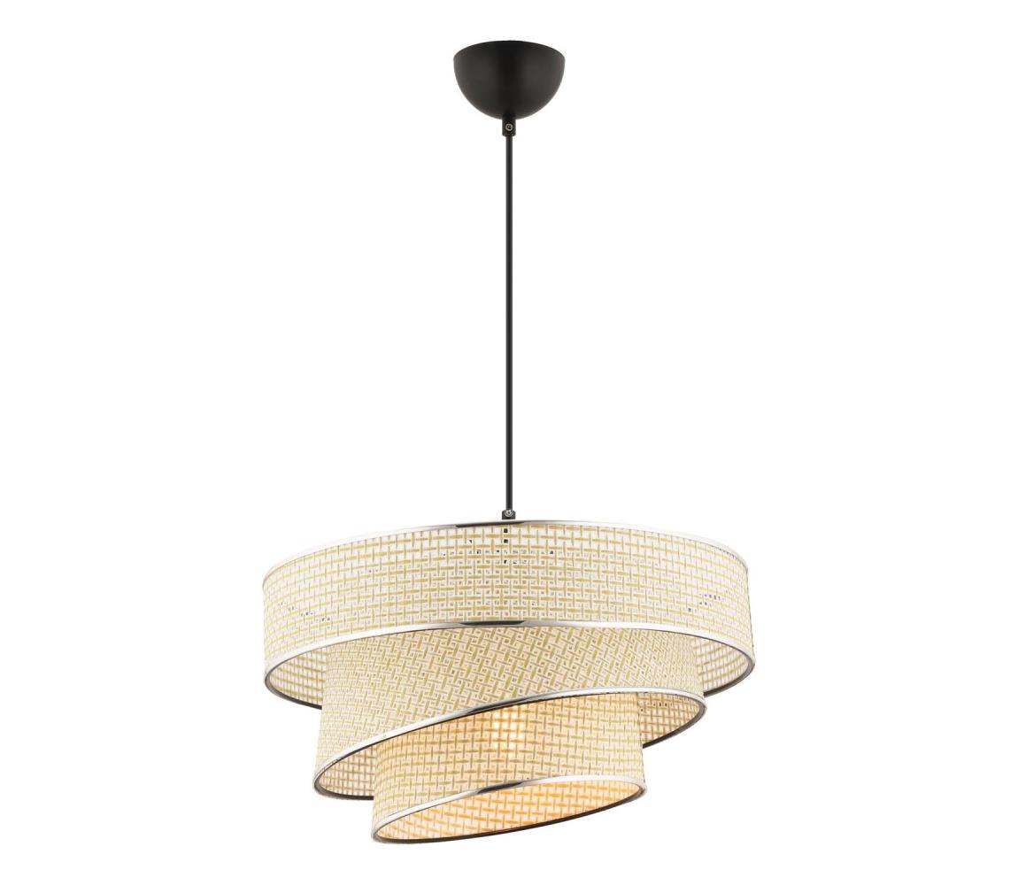 Luster na lanku COUPER 1xE27/60W/230V krémová/lesklý chróm 390FLH2421