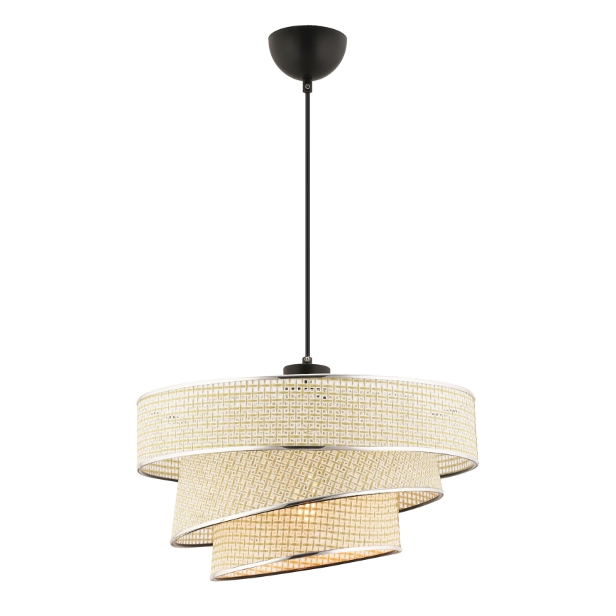 Luster na lanku COUPER 1xE27/60W/230V krémová/lesklý chrom