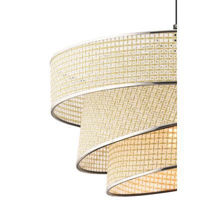 Luster na lanku COUPER 1xE27/60W/230V krémová/lesklý chrom