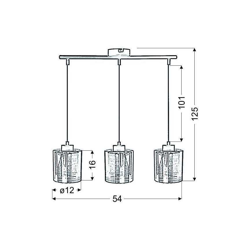 Luster na lanku COX 3xE27/60W/230V