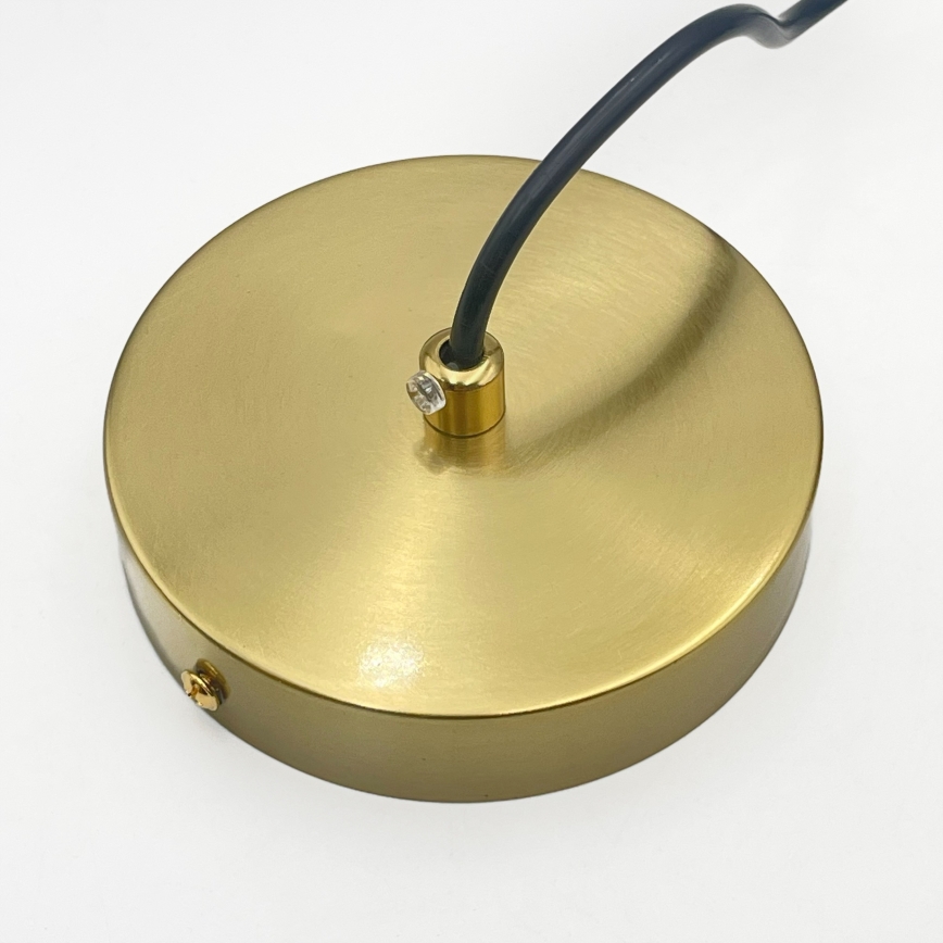 Luster na lanku CRISTAL 1xE14/15W/230V mosadz/dymovo-béžová