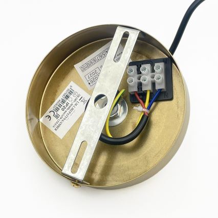 Luster na lanku CRISTAL 1xE14/15W/230V mosadz/dymovo-béžová