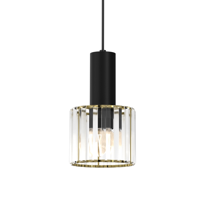 Luster na lanku CRISTAL 1xE27/60W/230V čierna