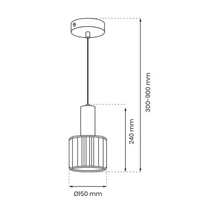 Luster na lanku CRISTAL 1xE27/60W/230V čierna