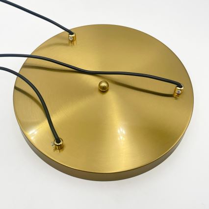 Luster na lanku CRISTAL 3xE14/15W/230V mosadz/dymová čierna