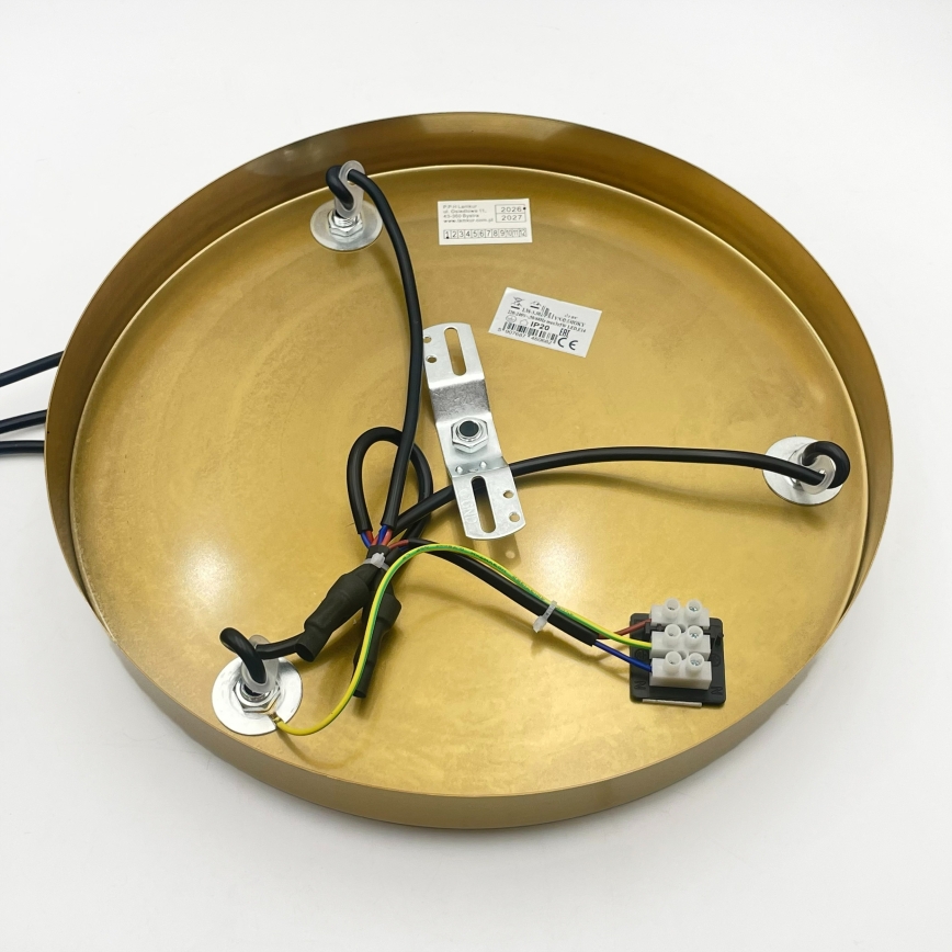 Luster na lanku CRISTAL 3xE14/15W/230V mosadz/dymová čierna