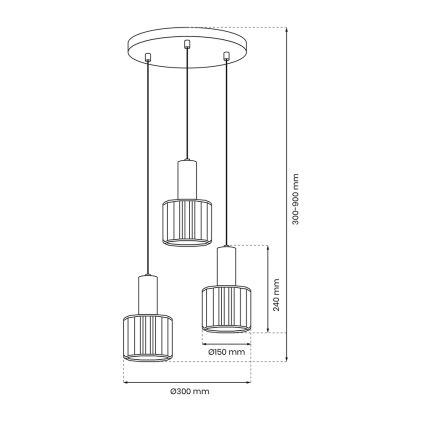 Luster na lanku CRISTAL 3xE27/60W/230V čierna