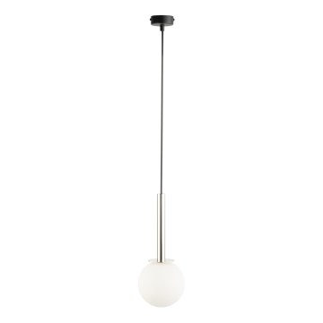 Luster na lanku DAISY 1xG9/12W/230V pr. 14 cm lesklý chróm/čierna/biela