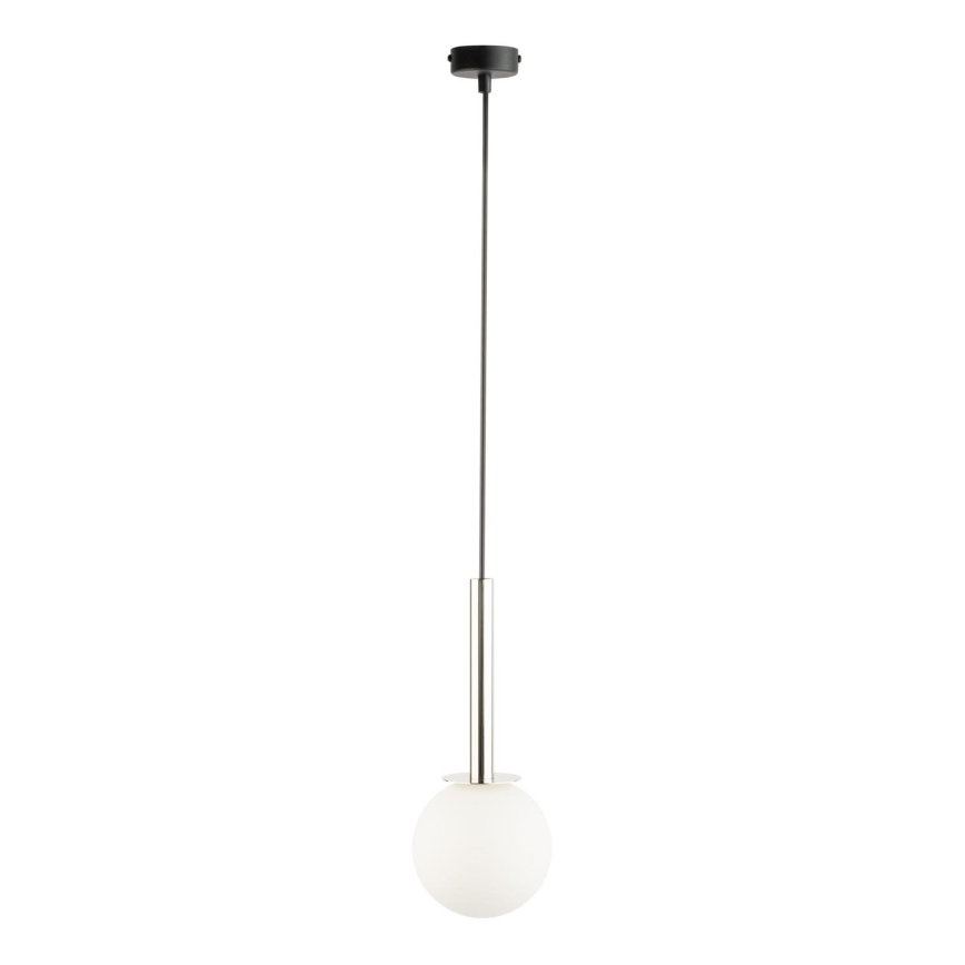 Luster na lanku DAISY 1xG9/12W/230V pr. 14 cm lesklý chróm/čierna/biela