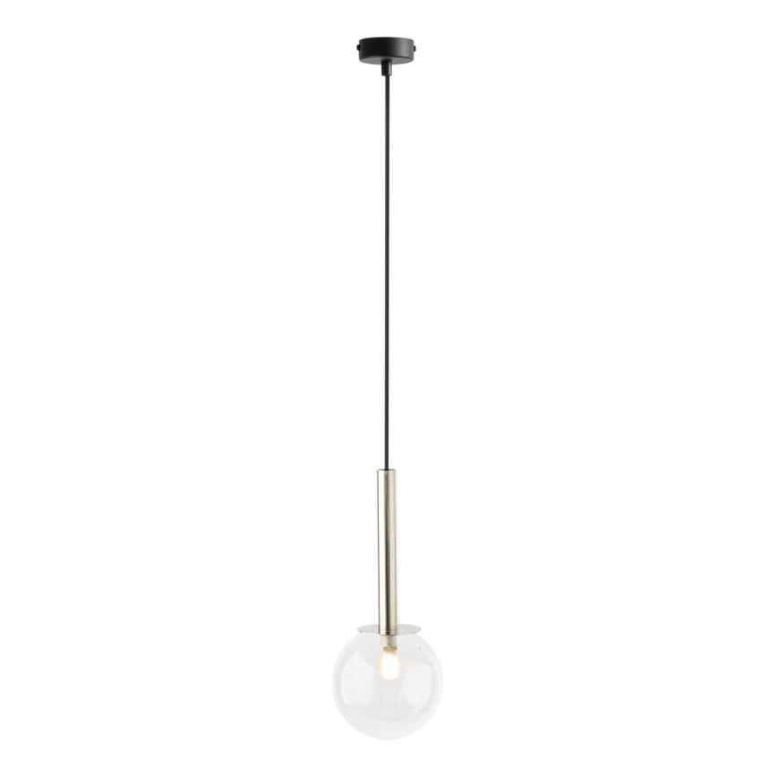 Luster na lanku DAISY 1xG9/12W/230V pr. 14 cm lesklý chróm/čierna/číra