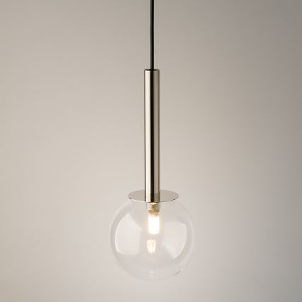 Luster na lanku DAISY 1xG9/12W/230V pr. 14 cm lesklý chróm/čierna/číra