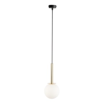 Luster na lanku DAISY 1xG9/12W/230V pr. 14 cm zlatá/čierna/biela