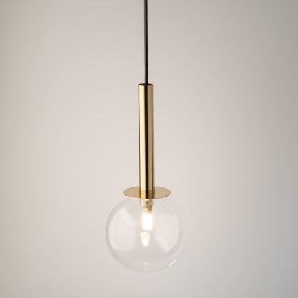 Luster na lanku DAISY 1xG9/12W/230V pr. 14 cm zlatá/čierna/číra