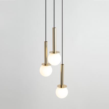 Luster na lanku DAISY 3xG9/12W/230V pr. 27 cm zlatá/čierna/biela