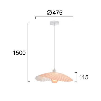 Luster na lanku DANCE 1xE27/40W/230V ružový