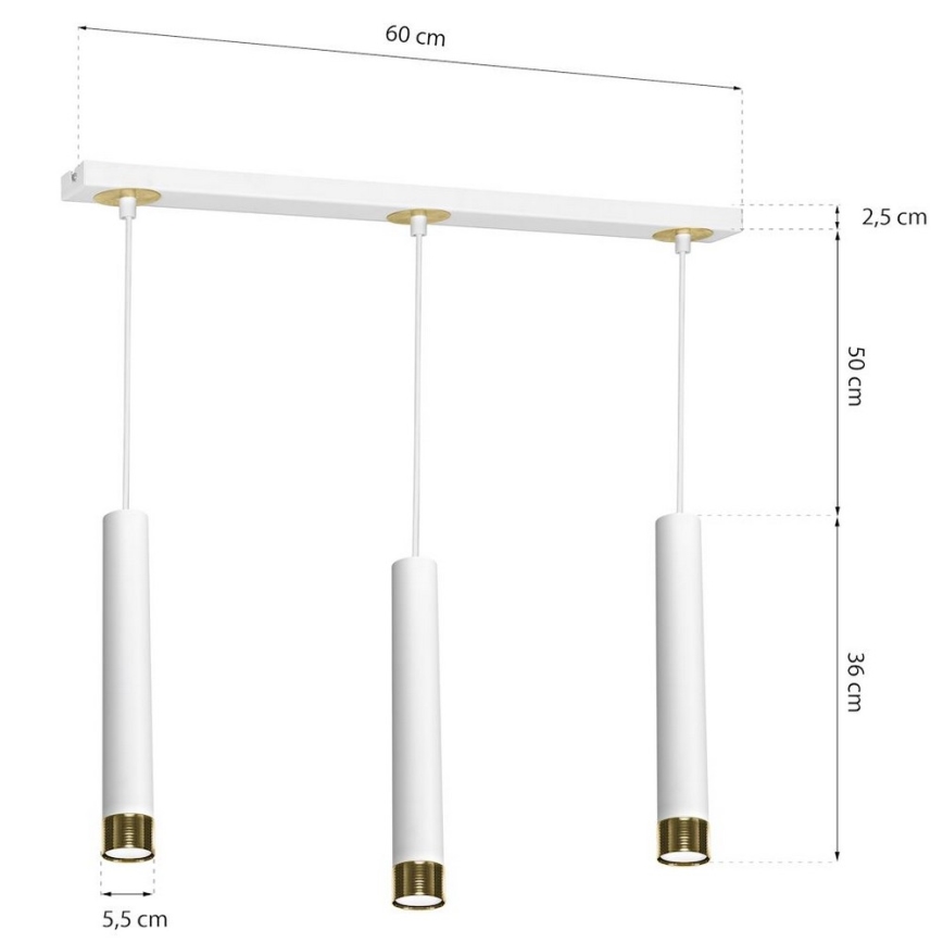 Luster na lanku DANI 3xGU10/8W/230V