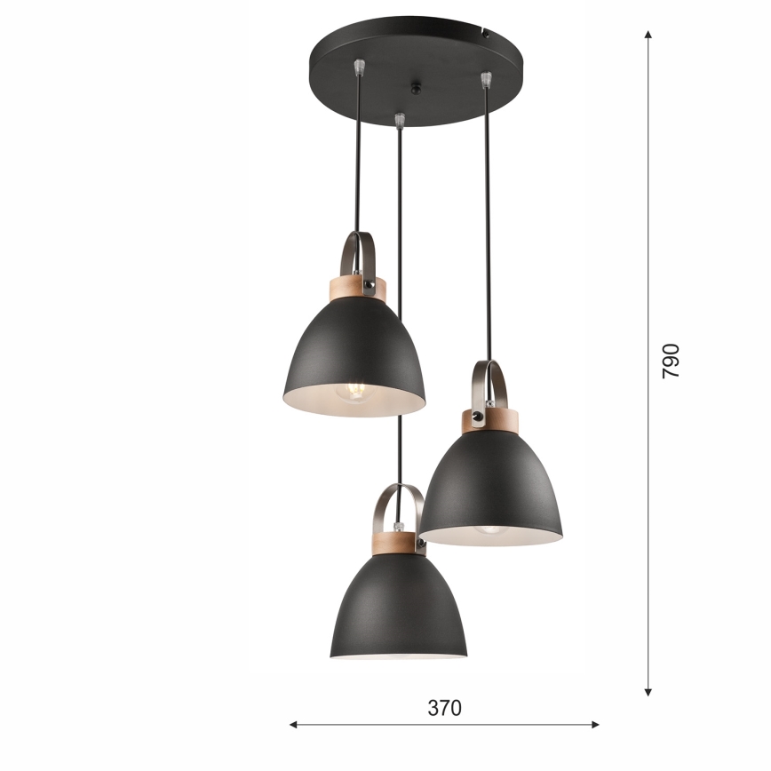 Luster na lanku DANIELLE 3xE27/60W/230V buk