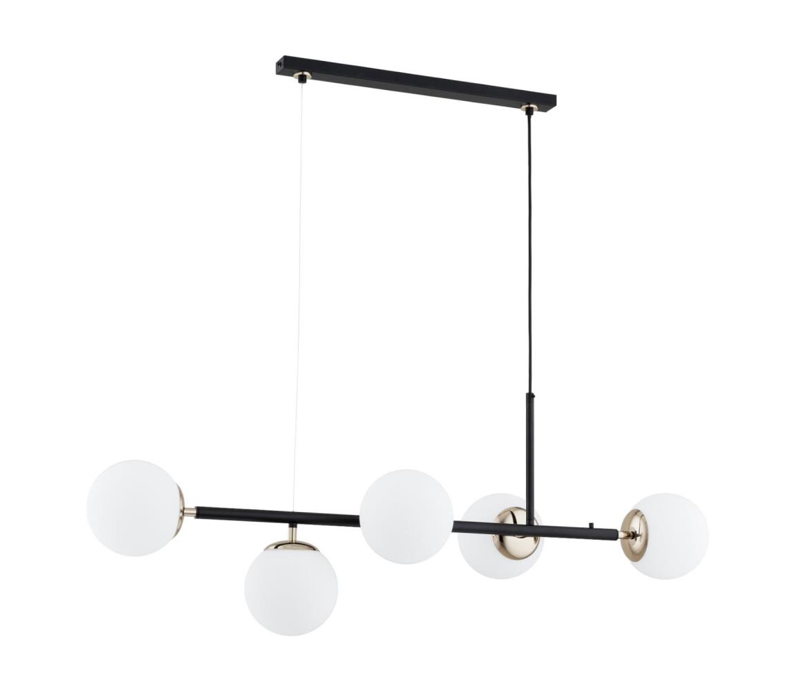 Luster na lanku DANSA 5xE14/10W/230V čierna/zlatá