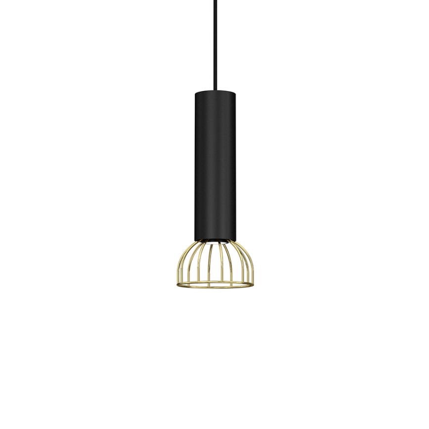 Luster na lanku DANTE 1xGU10/25W/230V čierna/zlatá