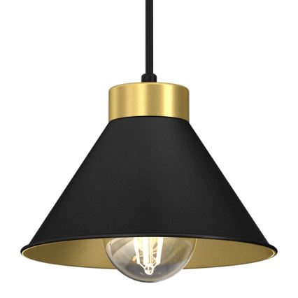 Luster na lanku DEMET 5xE27/60W/230V čierna/zlatá
