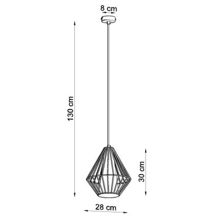 Luster na lanku DEMI 1xE27/60W/230V čierna/biela