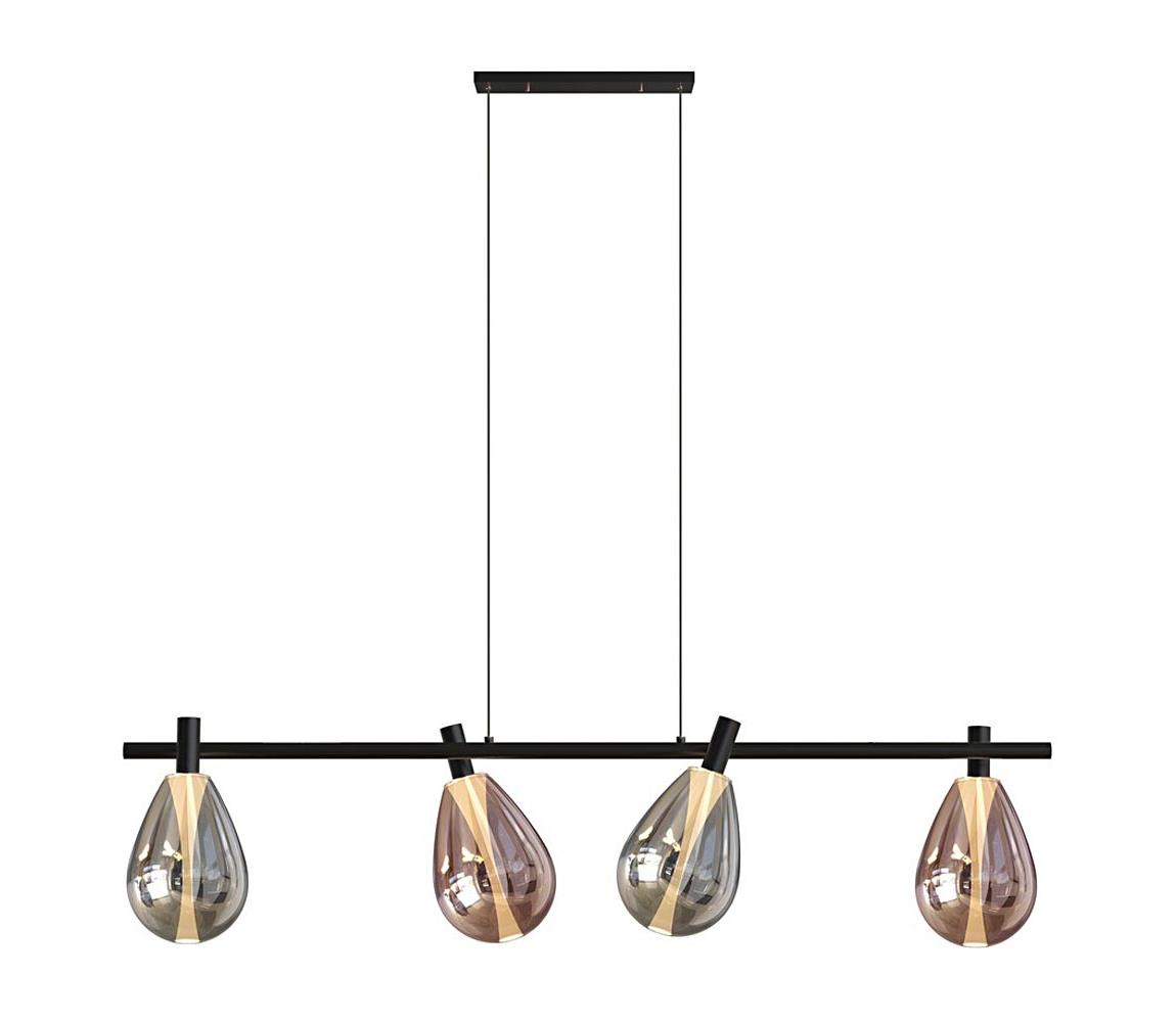 Luster na lanku DENSO 4xG9/5W/230V čierny chróm/medená 34-51226