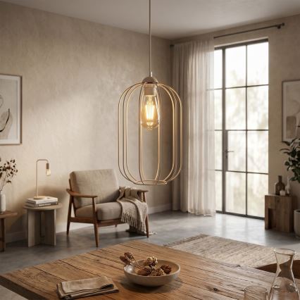 Luster na lanku DESTELLO 1xE27/15W/230V priemer 21 cm béžový