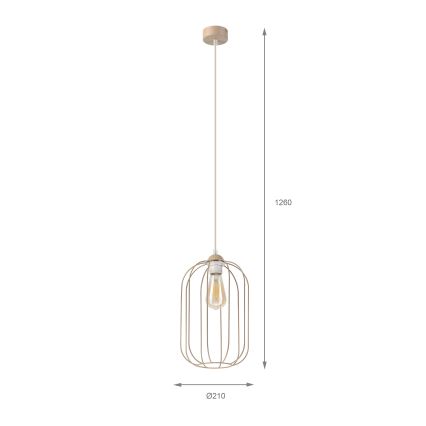 Luster na lanku DESTELLO 1xE27/15W/230V priemer 21 cm béžový